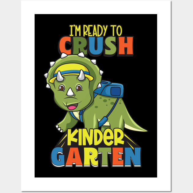 Kindergarten Ready To Crush Kindergarten Back To School Wall Art by alcoshirts